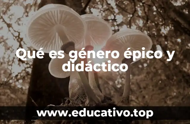 Qué es género épico y didáctico