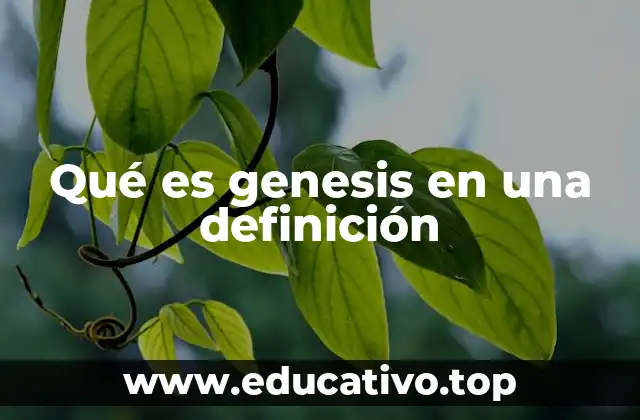 Qué es genesis en una definición