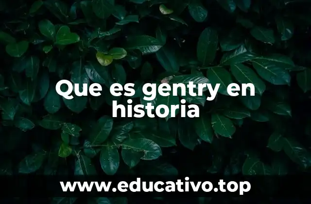 Que es gentry en historia