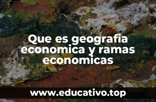 Que es geografia economica y ramas economicas