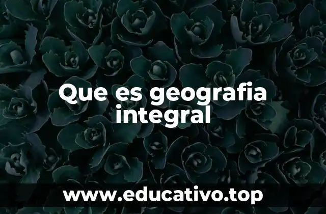 Que es geografia integral