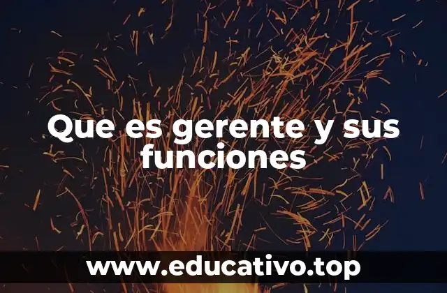Que es gerente y sus funciones