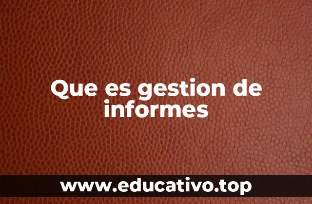 Que es gestion de informes
