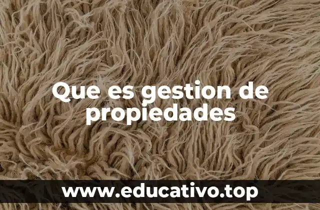 Que es gestion de propiedades