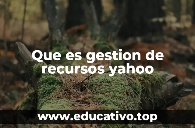 Que es gestion de recursos yahoo