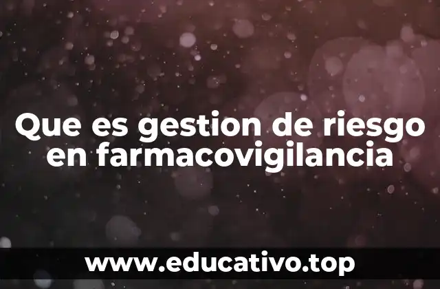Que es gestion de riesgo en farmacovigilancia