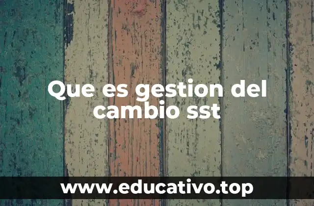 Que es gestion del cambio sst