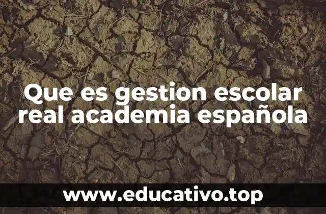 Que es gestion escolar real academia española
