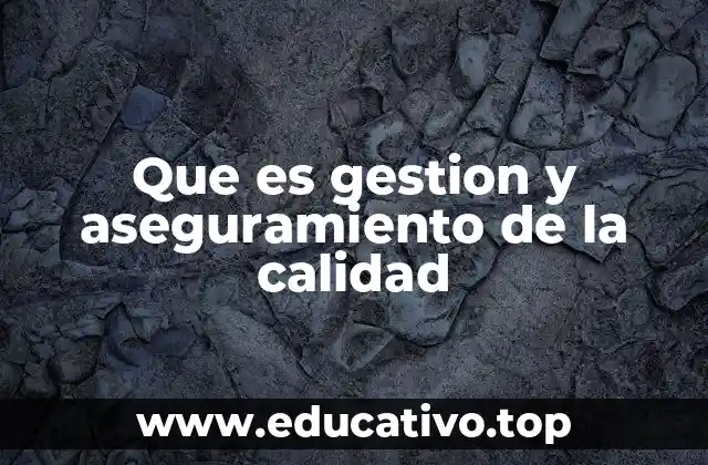 Que es gestion y aseguramiento de la calidad