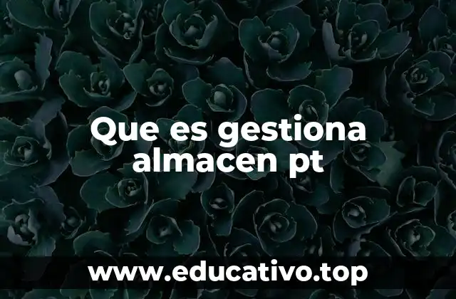Que es gestiona almacen pt