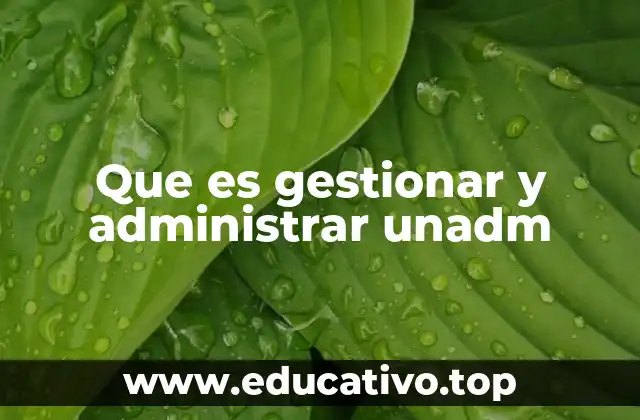 Que es gestionar y administrar unadm