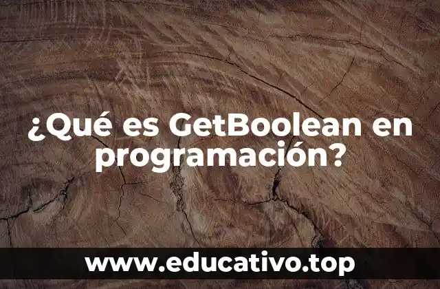 ¿Qué es GetBoolean en programación?