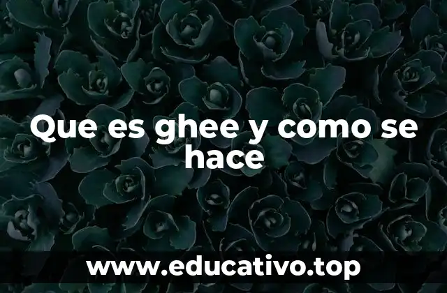 Que es ghee y como se hace