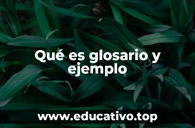 Qué es glosario y ejemplo