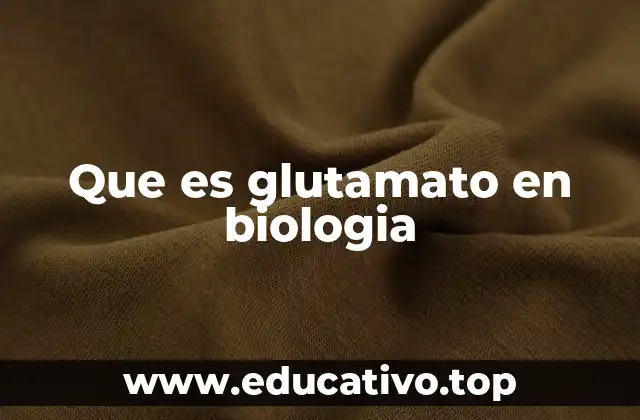 Que es glutamato en biologia