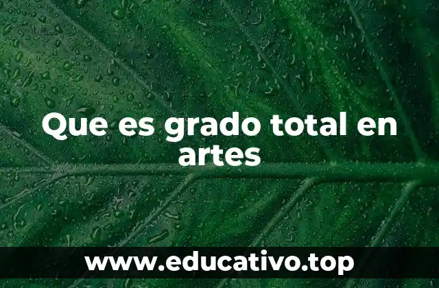 Que es grado total en artes
