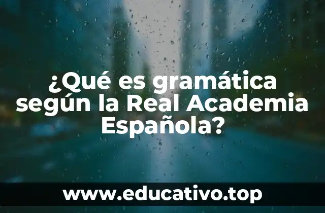 ¿Qué es gramática según la Real Academia Española?