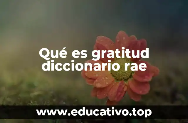 Qué es gratitud diccionario rae