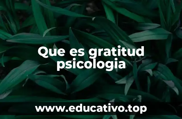 Que es gratitud psicologia