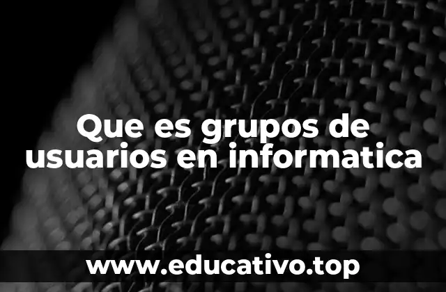Que es grupos de usuarios en informatica