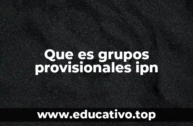 Que es grupos provisionales ipn