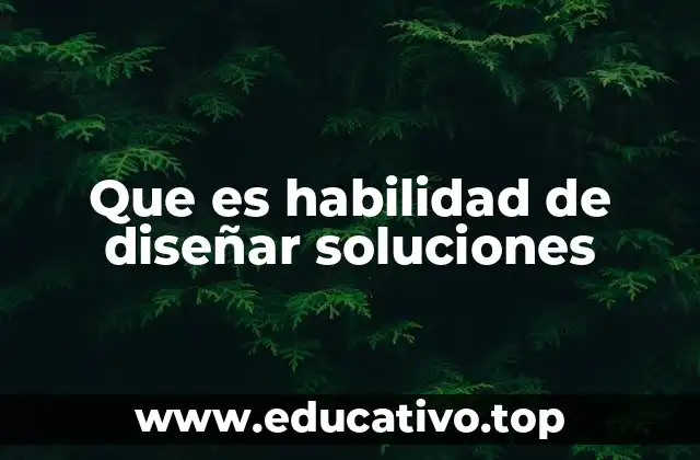 Que es habilidad de diseñar soluciones