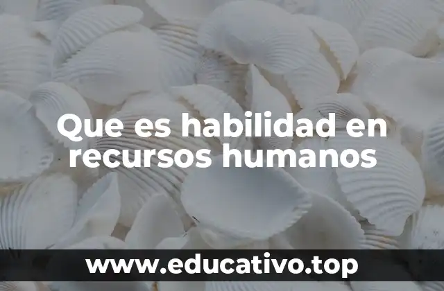 Que es habilidad en recursos humanos