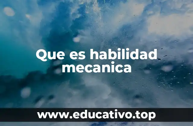 Que es habilidad mecanica