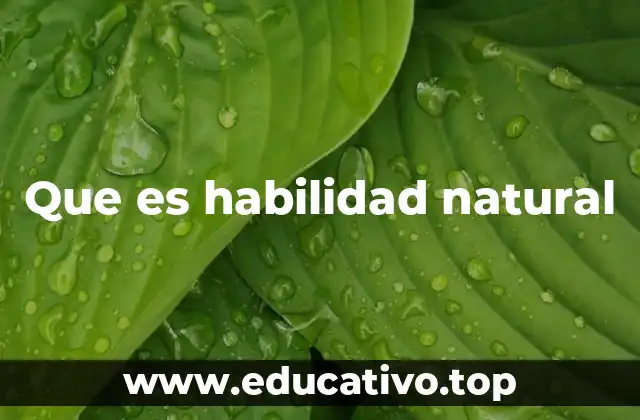 Que es habilidad natural