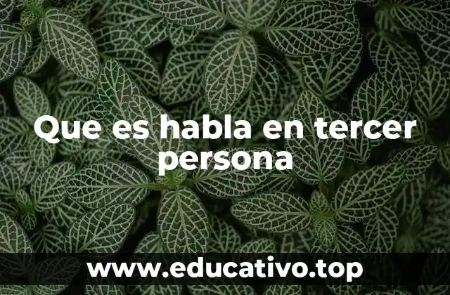 Que es habla en tercer persona