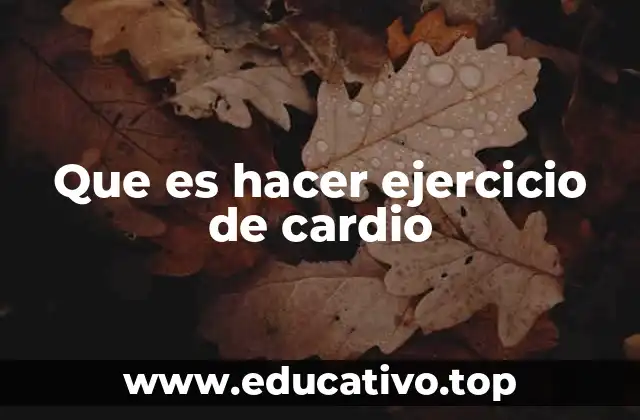 Que es hacer ejercicio de cardio