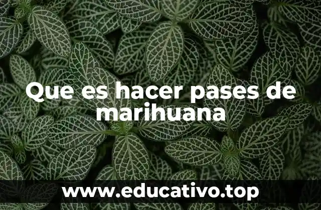 Que es hacer pases de marihuana
