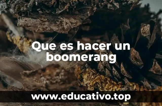 Que es hacer un boomerang