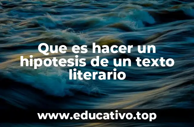 Que es hacer un hipotesis de un texto literario