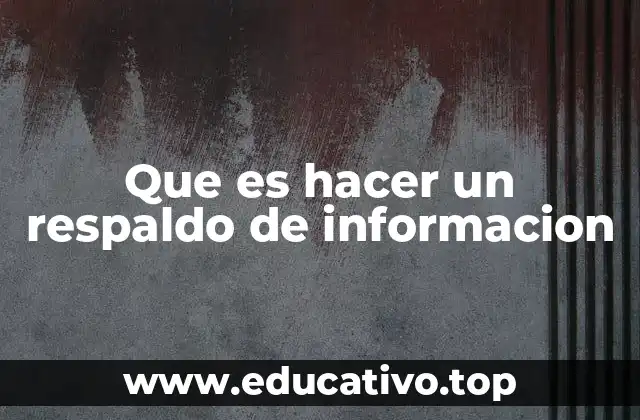 Que es hacer un respaldo de informacion