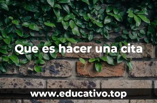 Que es hacer una cita