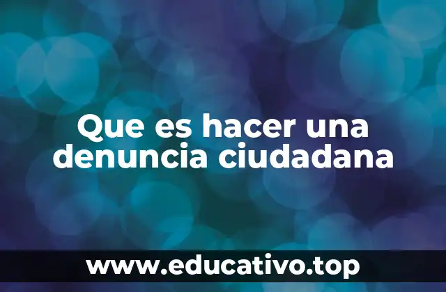 Que es hacer una denuncia ciudadana