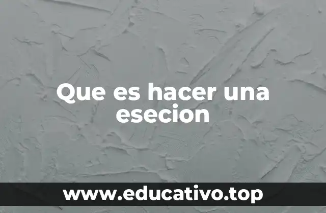 Que es hacer una esecion