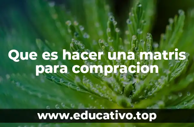 Que es hacer una matris para compracion
