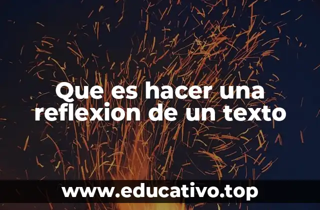 Que es hacer una reflexion de un texto