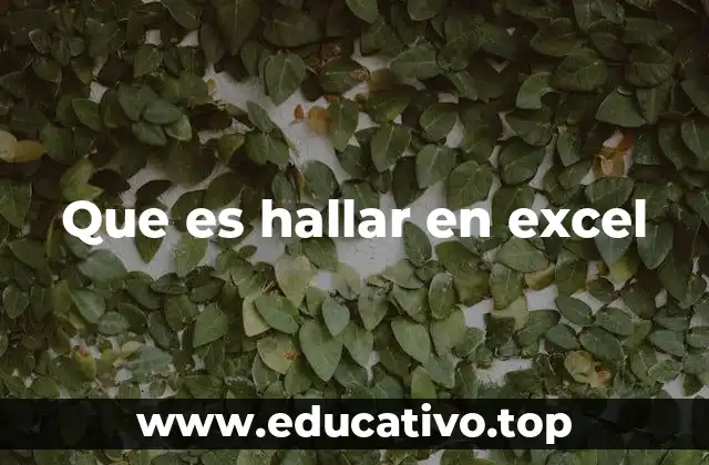 Que es hallar en excel