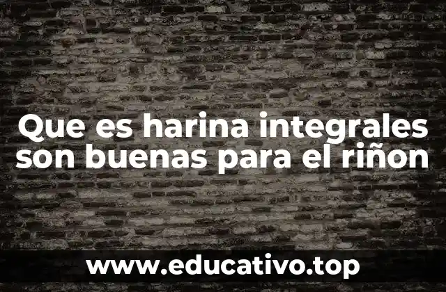 Que es harina integrales son buenas para el riñon