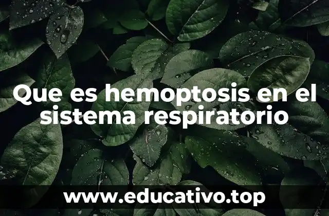 Que es hemoptosis en el sistema respiratorio