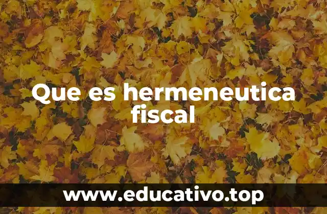 Que es hermeneutica fiscal