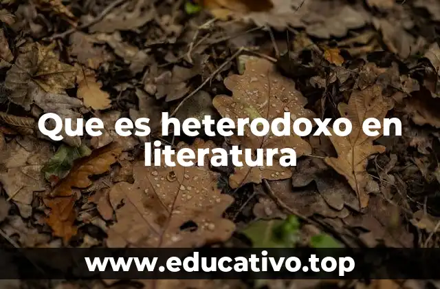 Que es heterodoxo en literatura