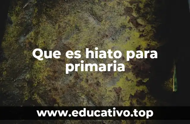 Que es hiato para primaria