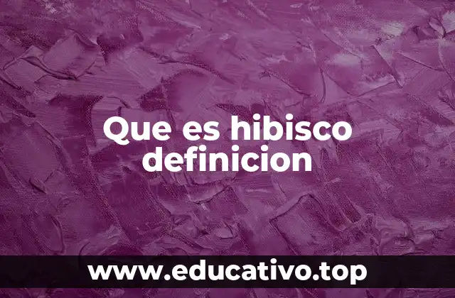 Que es hibisco definicion