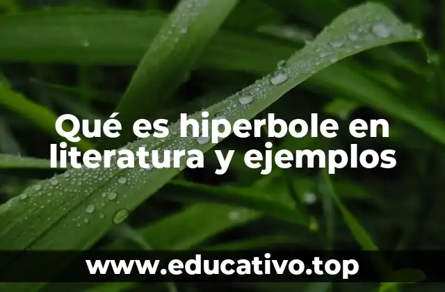Qué es hiperbole en literatura y ejemplos