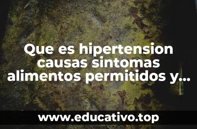 Que es hipertension causas sintomas alimentos permitidos y permitidos