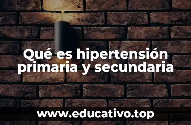Qué es hipertensión primaria y secundaria